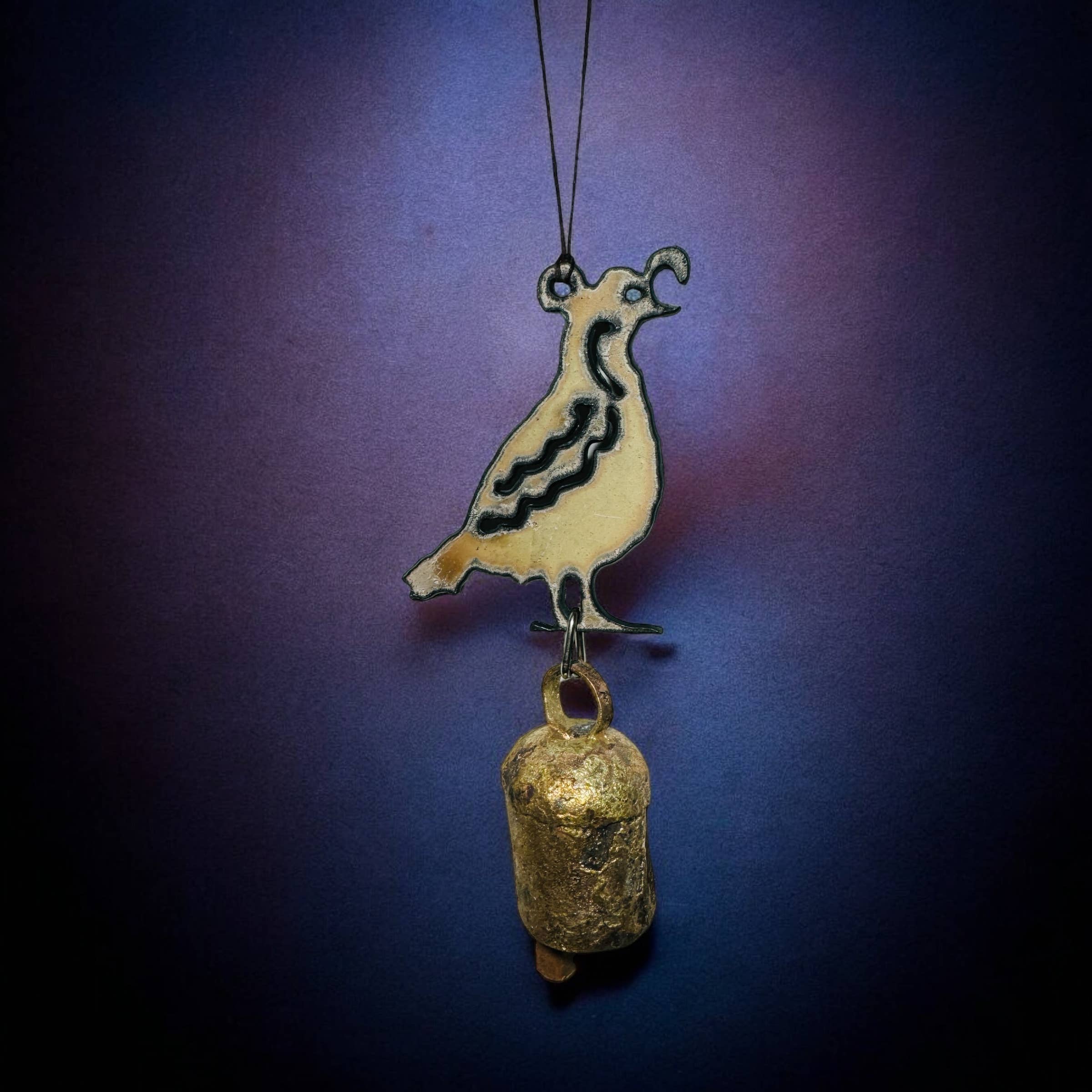 Whimsies - Wholesale Wind Chime - Metal Quail Wind Chime ornament sustainable Southwest West8