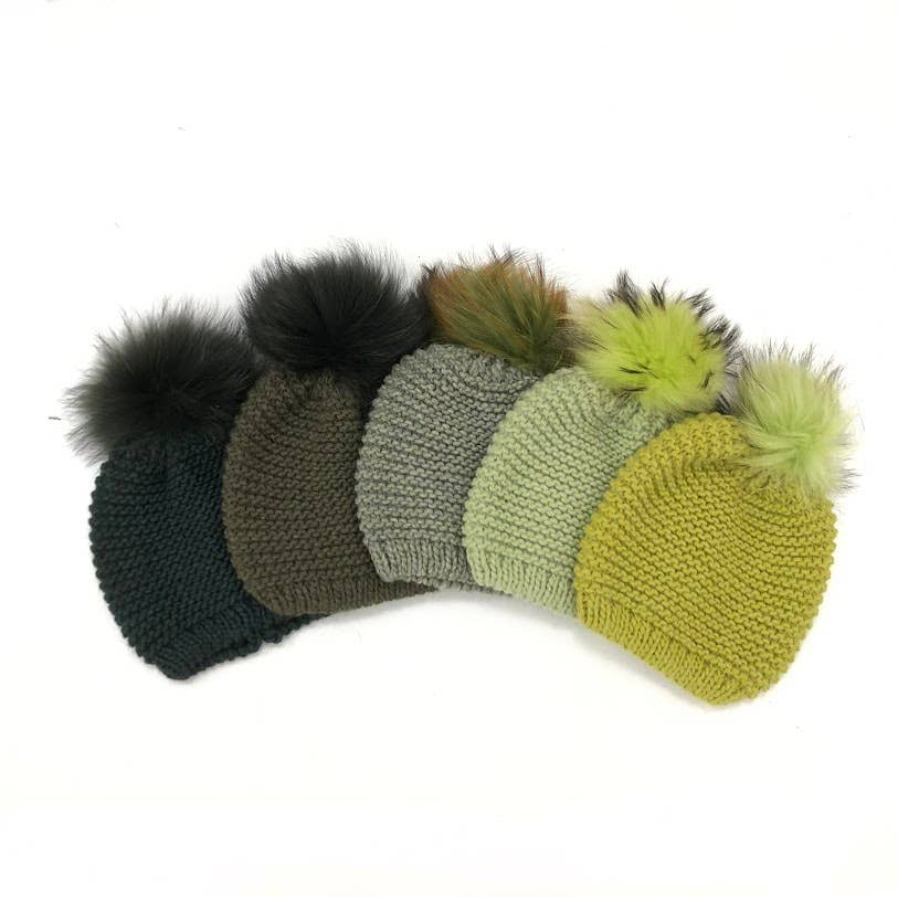 MILANO AMOUR - Wholesale Beanie - Women's - HAT WOOL BEANIE WITH REAL FUR POM POM11