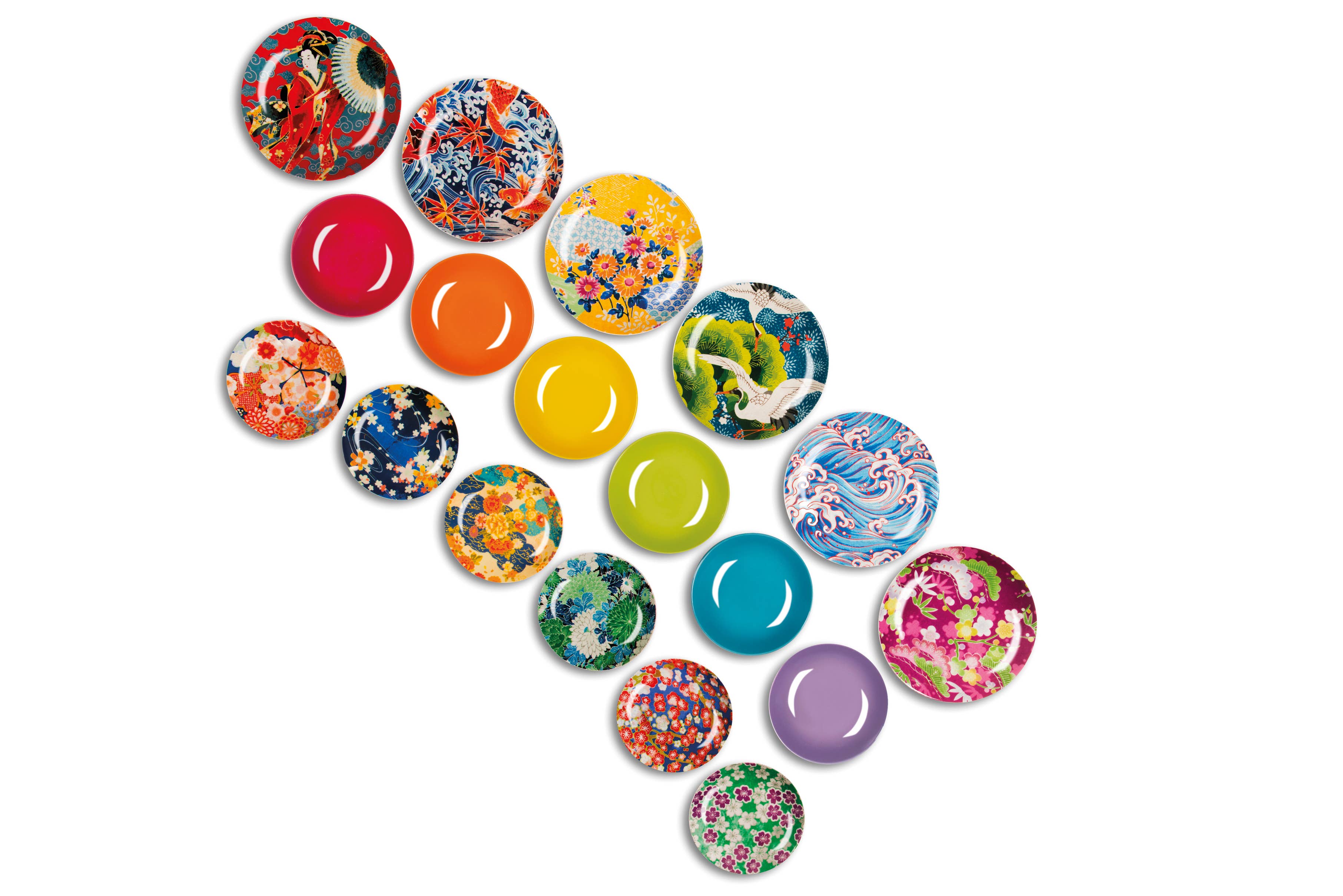 multicolour 18-Piece Kimono Dinnerware Set for wholesale on Faire1