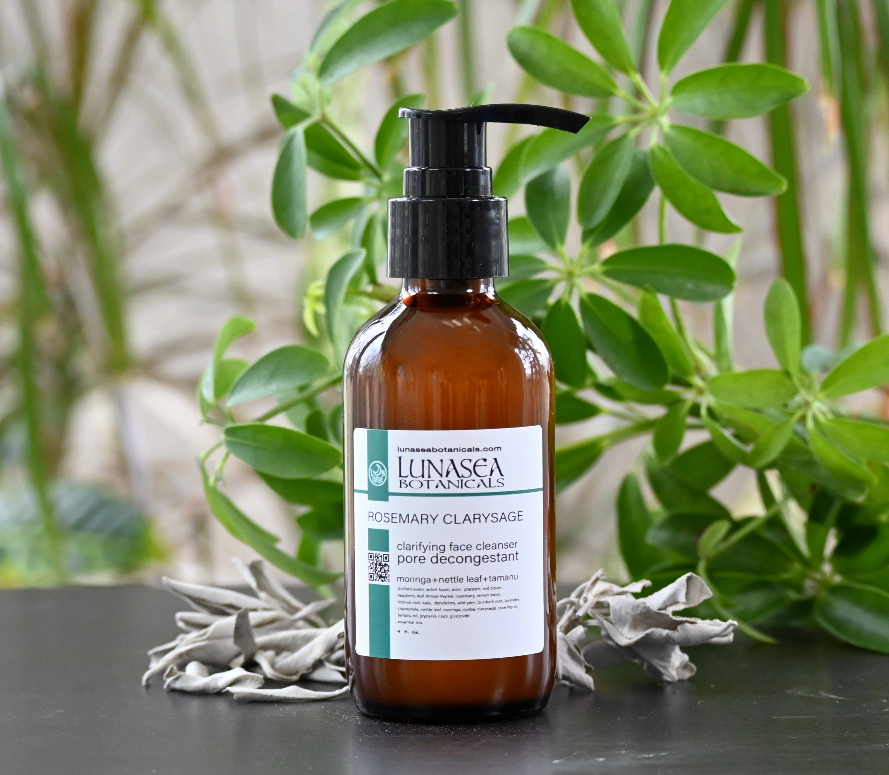 lunasea botanicals – wholesale Facial cleanser – Rosemary Clarysage Pore Decongestant Cleanser