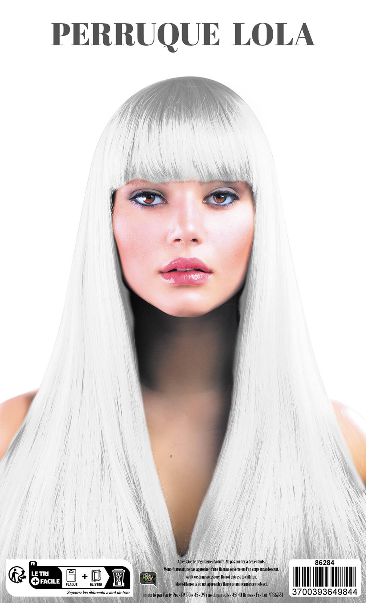 Party Pro - Wholesale Costume - Unisex - LOLA WHITE WIG1