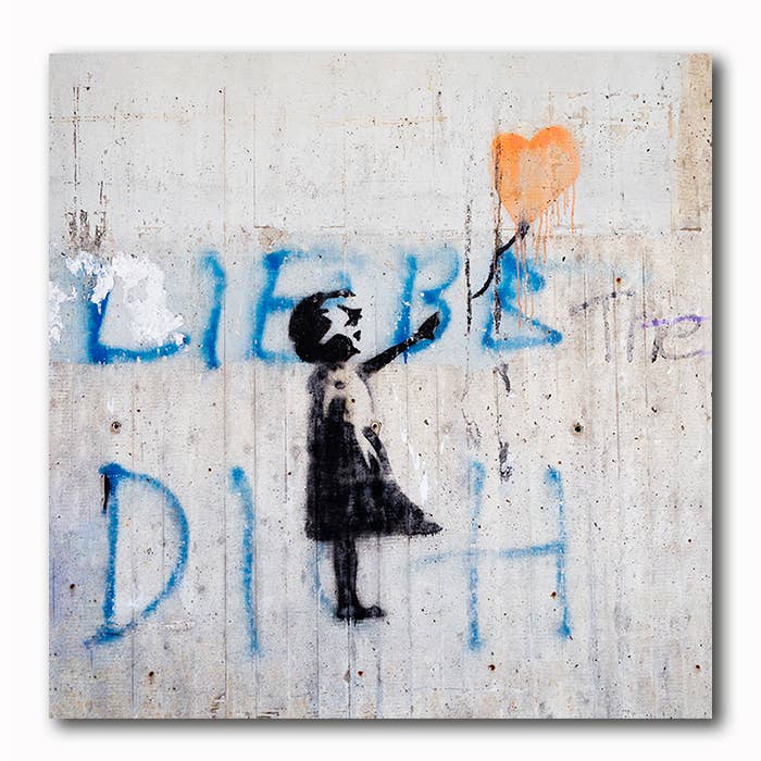 PIGE MED BALLON - Banksy Style for engroshandel hos GOOD VIBES Bildart by Atelier Klick Blick