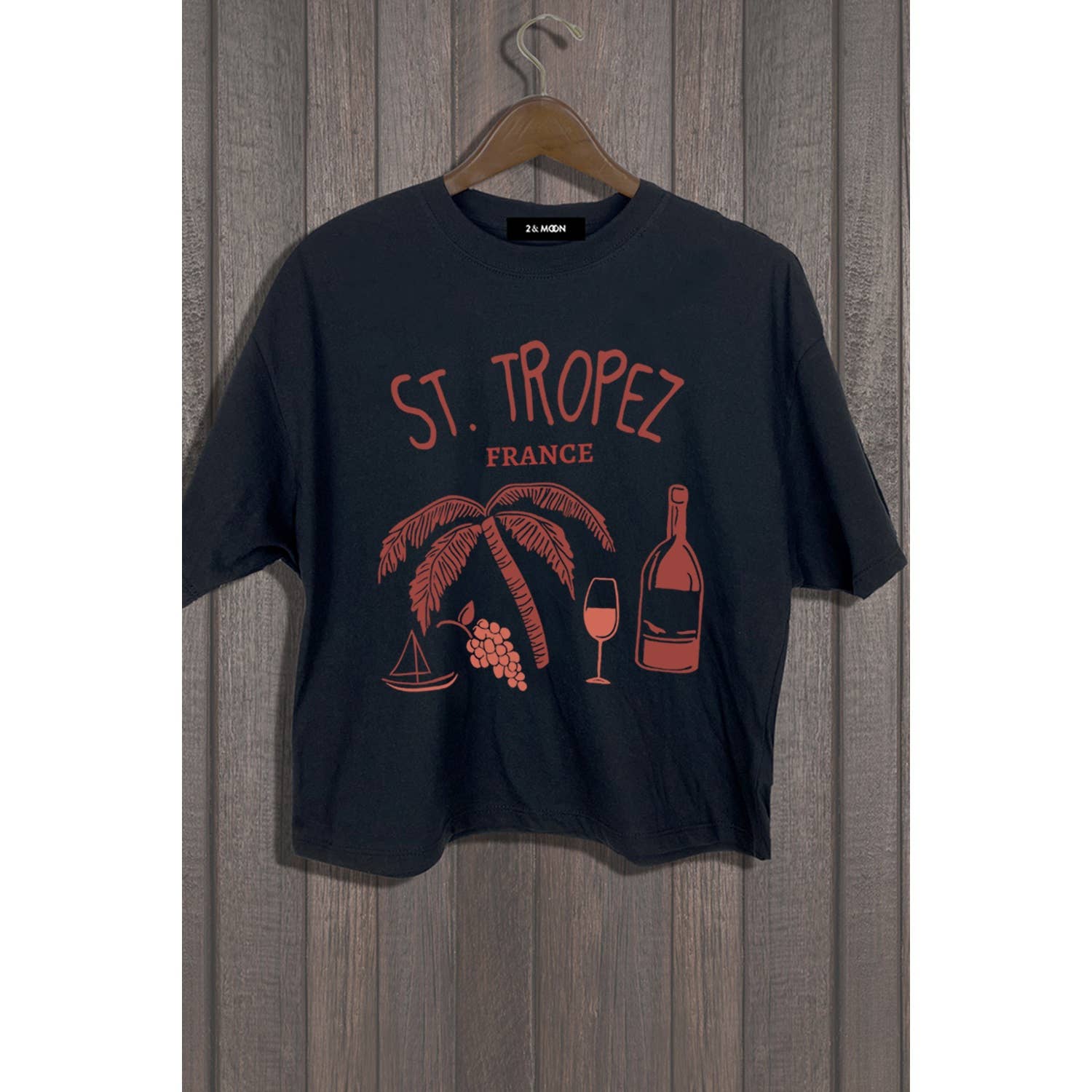 MINEB - Wholesale Screen Printed T-Shirt - Women's - ST TROPEZ FRANCE TOP4