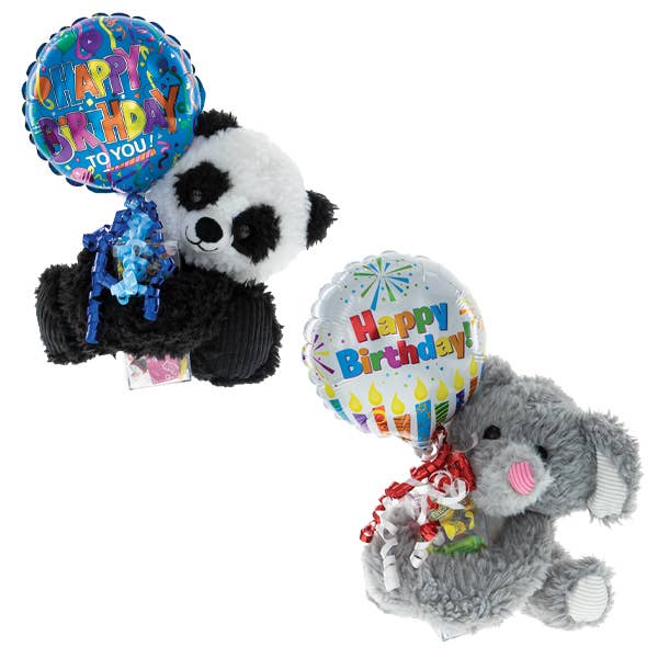 Birthday Large Scruffy Plush Hugger Kelliloons - Variety Mix for wholesale by Kelli's