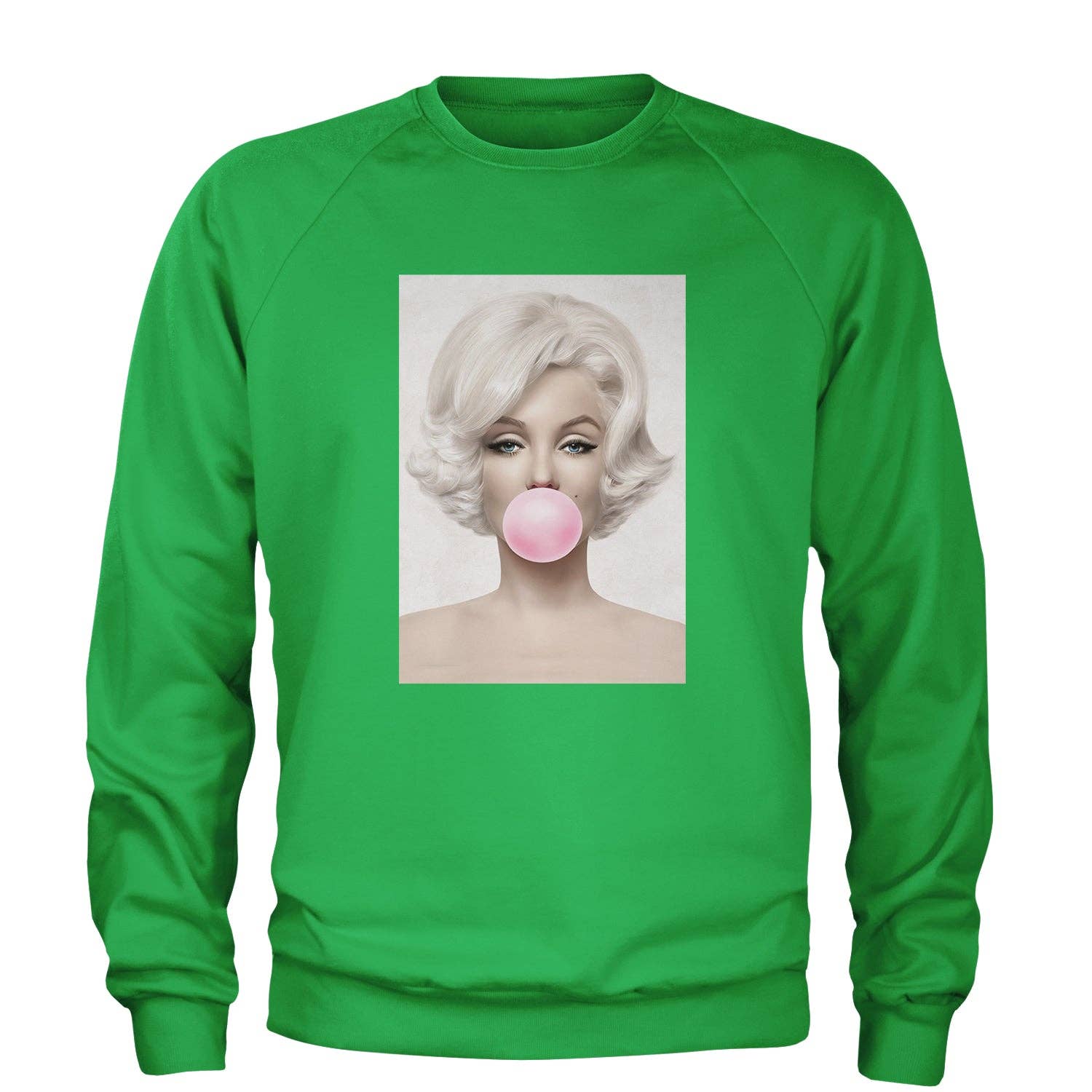 Expression Tees - Wholesale Graphic Sweatshirt - Unisex - Marilyn Monroe Pink Bubble Gum Adult Crewneck Sweatshirt4