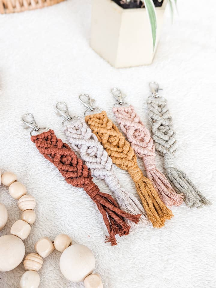 Macrame Keychain for wholesale by Jaina's Handmade