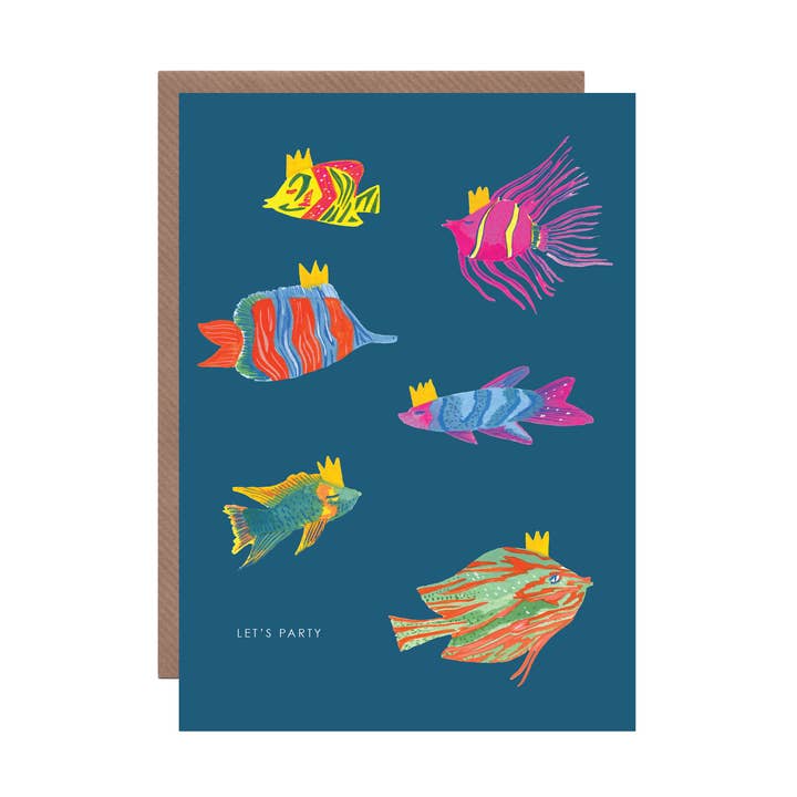Hutch Cassidy - Wholesale Birthday Card - 'Party Fish' Birthday Greetings Card0