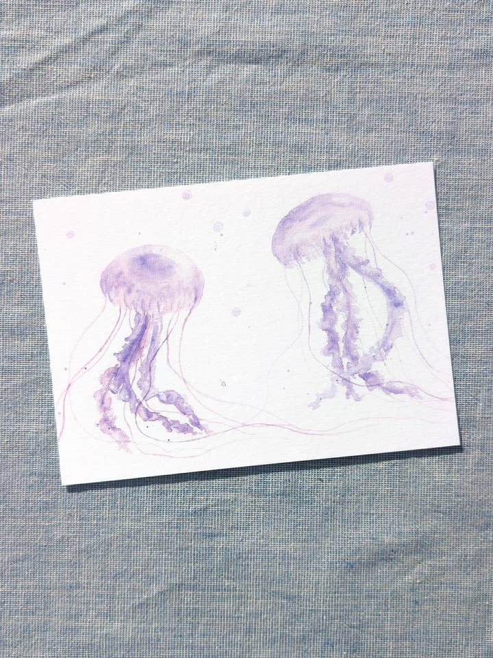 carte postale méduse pour la vente par Jona Art