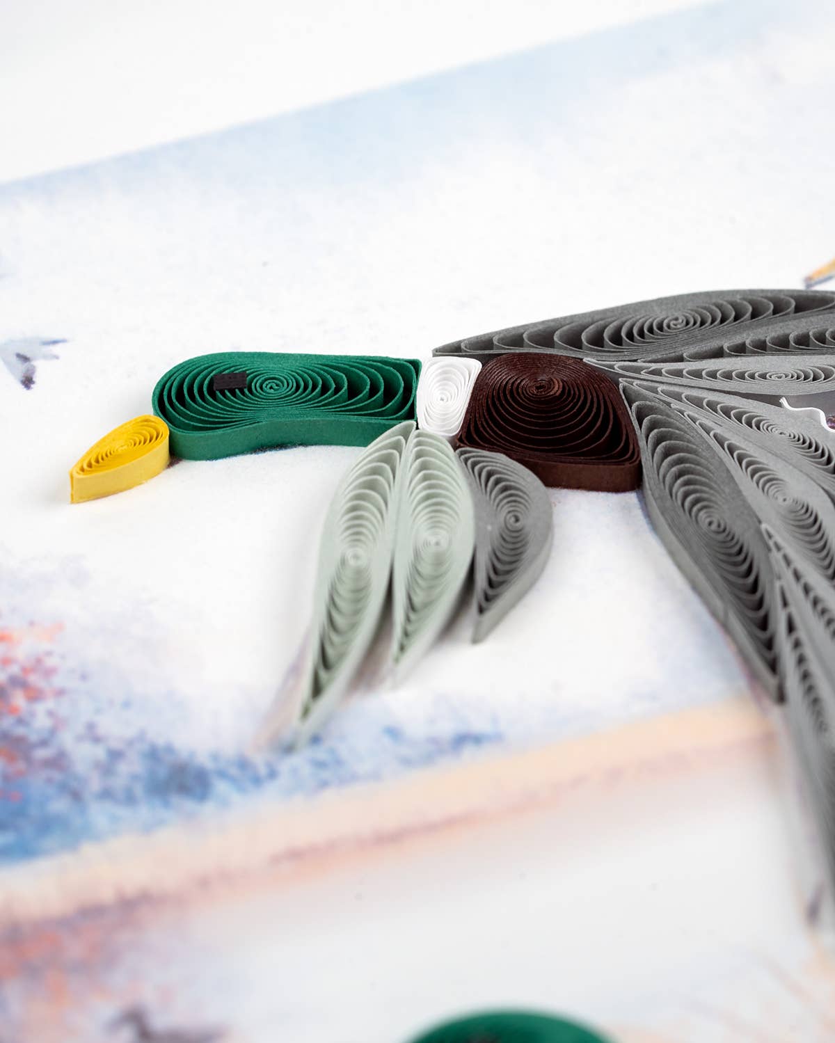 Quilling Card - Vente Carte de vœux classique - Migration des canards1