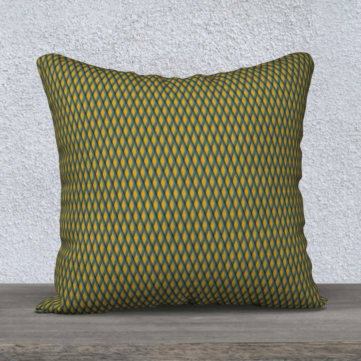 Ozeanblaues quadratisches Akzentkissen — Blau und Gelb, 45,7 cm 🇨🇦 für den Großhandel von The Wheaten Store