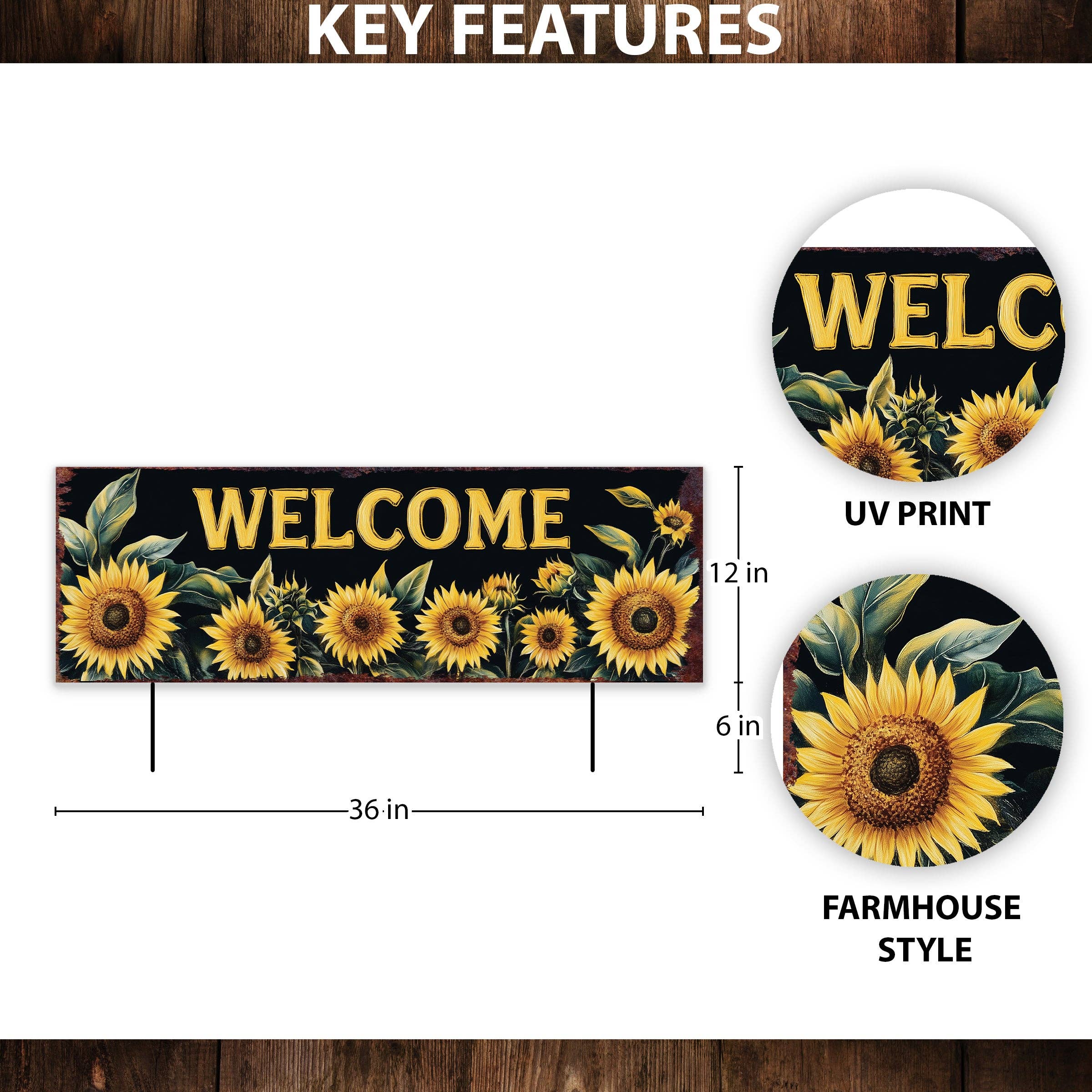 TX USA Corporation – wholesale Gräspiggar – Sommar Solros Välkommen Trädgårdsstake | Rustik Bondgård Utomhusdekor Skylt1