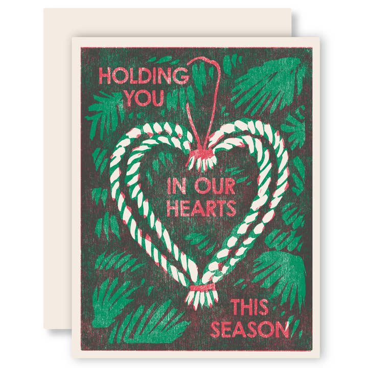 In Our Hearts Christmas Letterpress Card -Boxed Set of 6 for wholesale by Heartell Press
