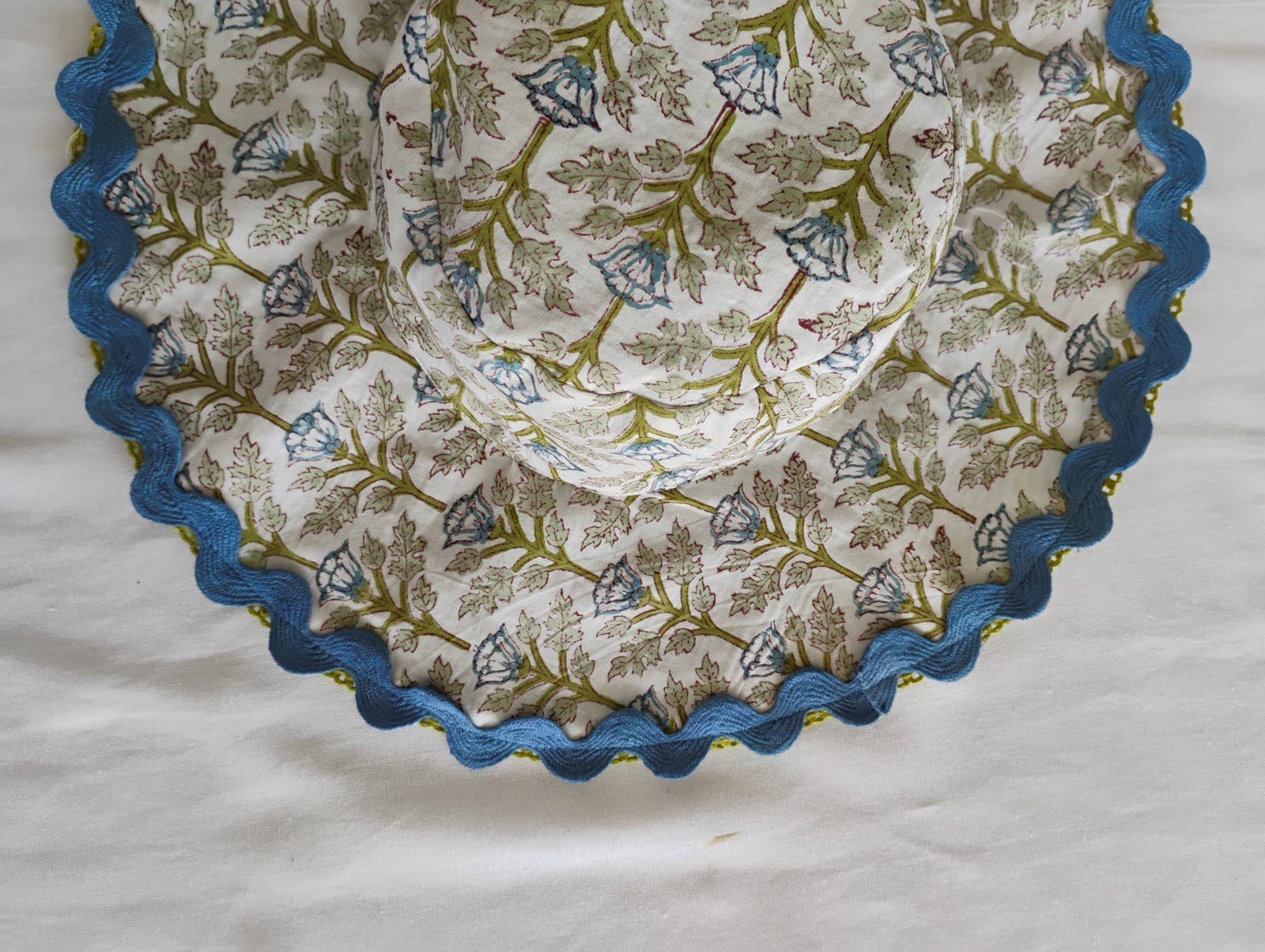 Yo Baby - Wholesale Sun Hat - Kids - Reversible Hat in Blue Block Print : Infant : Toddler : Tween6