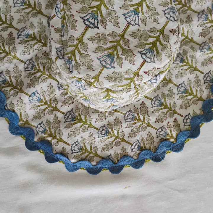 Yo Baby - Wholesale Sun Hat - Kids - Reversible Hat in Blue Block Print : Infant : Toddler : Tween6