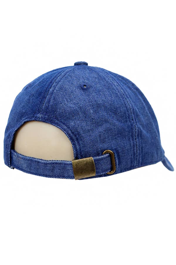 Cap Zone - Wholesale Baseball Cap - Unisex - American Flag Rhinestone Patch Washed Denim Baseball Cap14