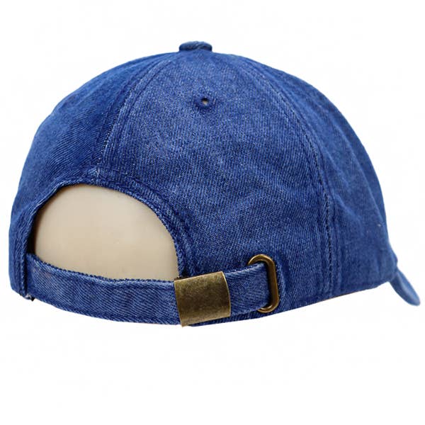 Cap Zone - Wholesale Baseball Cap - Unisex - American Flag Rhinestone Patch Washed Denim Baseball Cap14