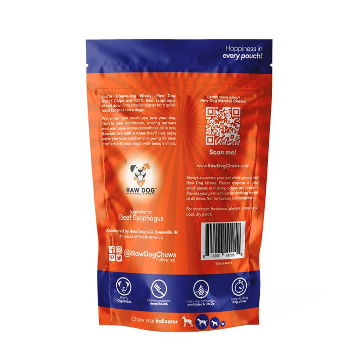 Raw Dog Chews - Wholesale Pet Treats - Dog - Beef Gullet Chips - 10ct (44015)1