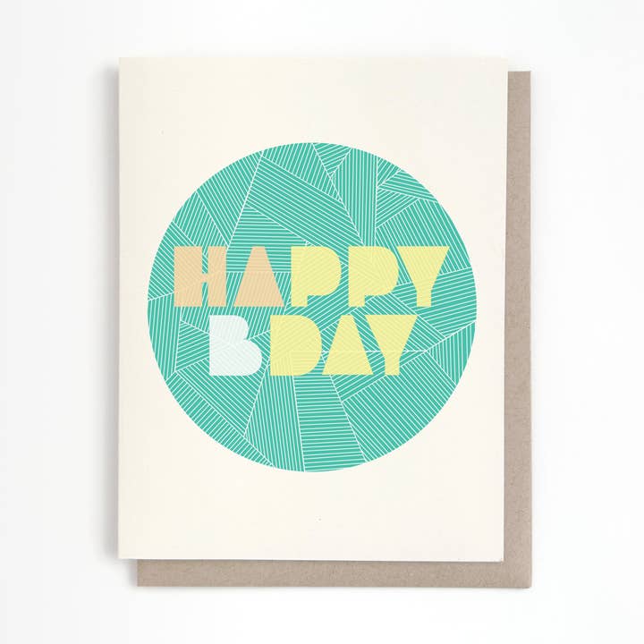 Happy Birthday Circle Card for wholesale by Irene Akio