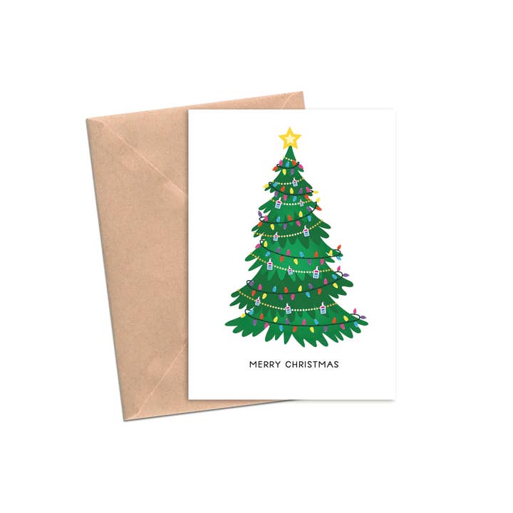 Lost In Lettering - Wholesale Christmas Card - Holiday Card Set of 6 - Hand Sanitizer Christmas Tree | A21