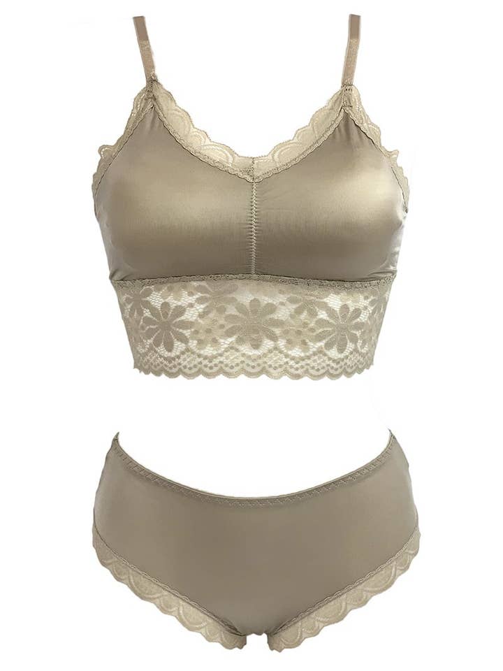 Assorted Bralette & Satin Lace & Panty Set/T23005 for wholesale on Faire1