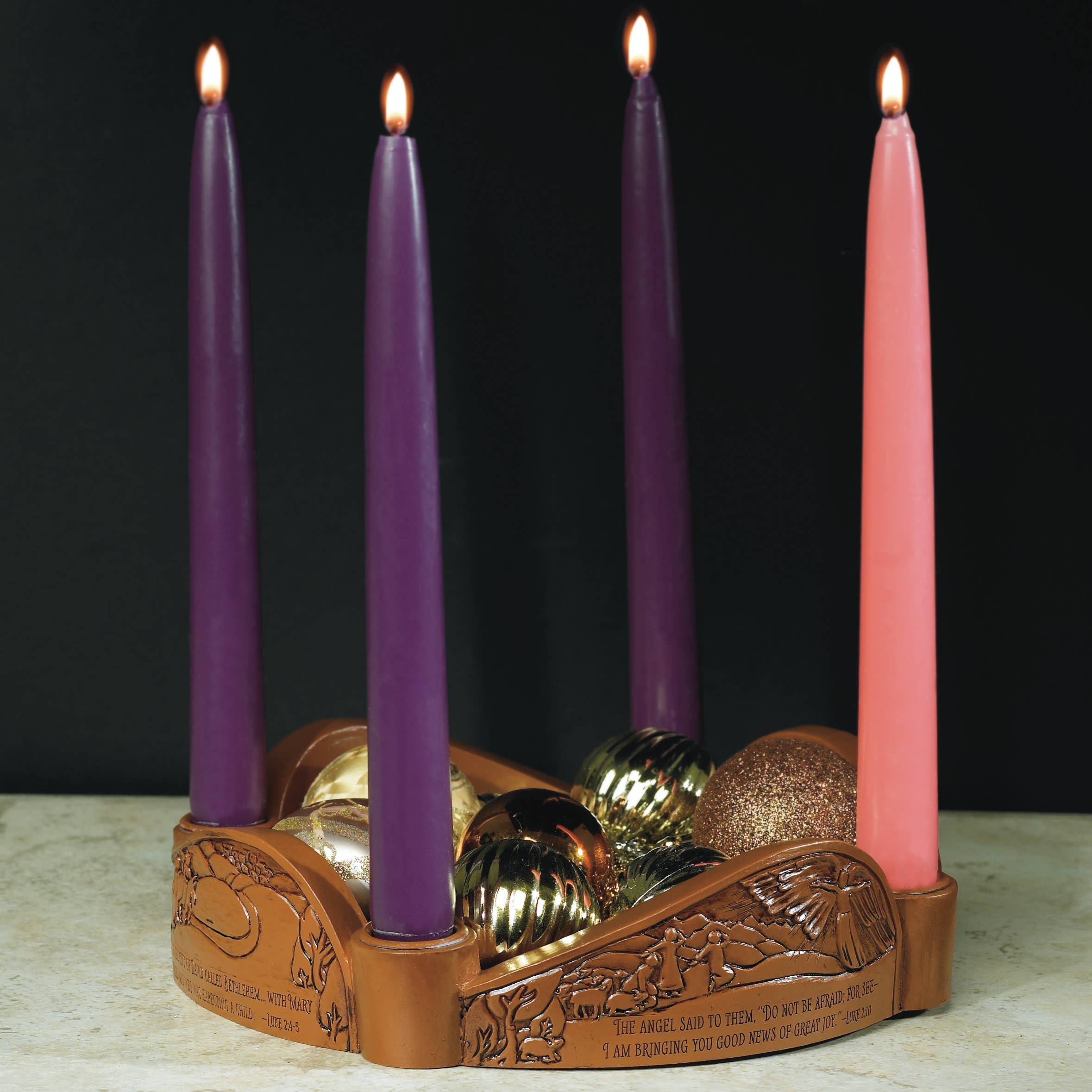 Abbey + CA Gift - Wholesale Pillar Candle - Glory to God Advent Wreath2