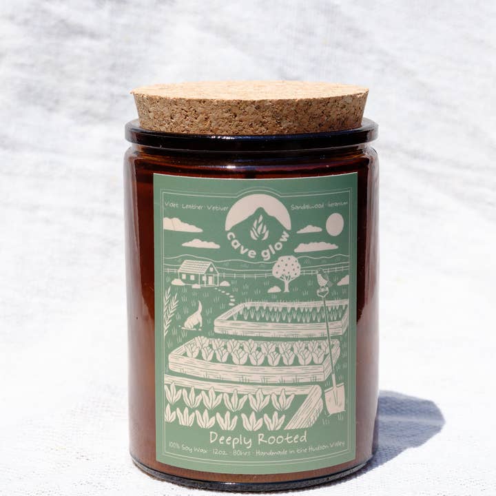 Cave Glow Studio - Wholesale Jar/Filled Candle - Deeply Rooted 12oz Soy Candle
