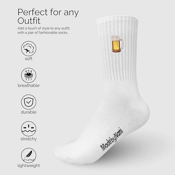 Made By Nami - Wholesale Socks - Unisex - Beer Socks – White Unisex & Comfortable2