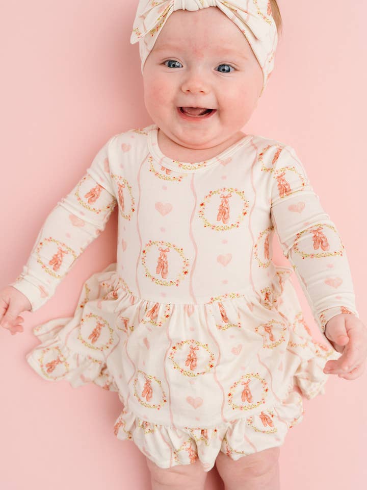Sweet Ballet Long Sleeve Bodysuit Bamboo Dress for wholesale by Little One Shop
