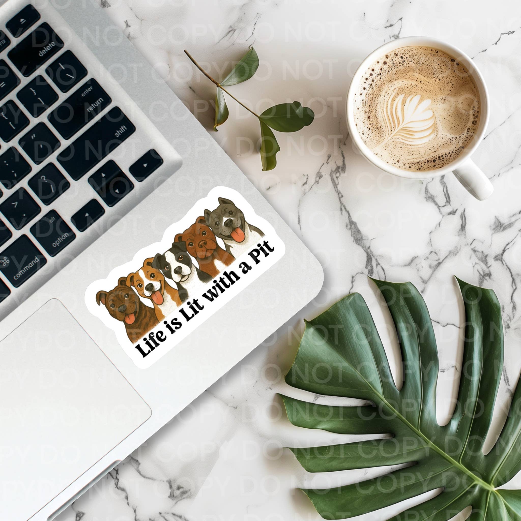 Ace the Pitmatian Co - Wholesale Sticker - Life is LIt with a Pitbull Dog Sticker1