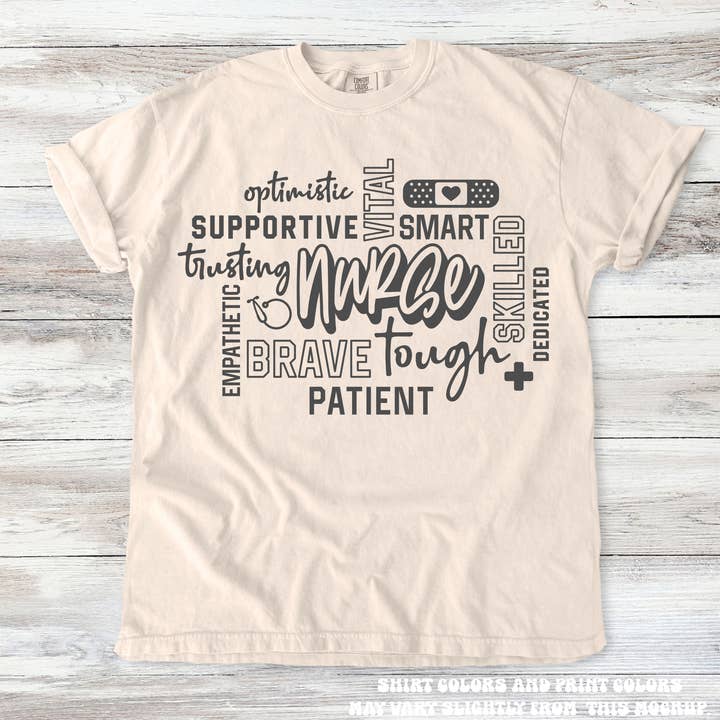 Madi Moosh – Engroshandel T-shirt med print - Dame – Sygeplejerske RN Sygeplejestuderende T-shirt - Trykt på Comfort Colors