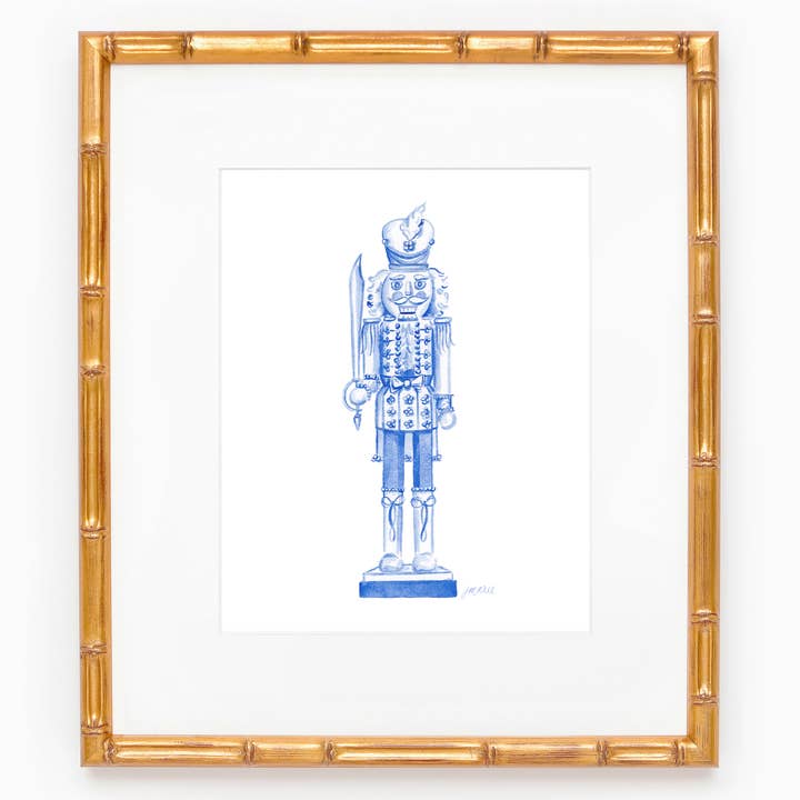 Grandmillennial Nutcracker Watercolor Art Print for wholesale by Simply Jessica Marie