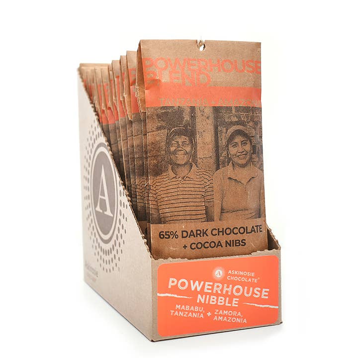 Askinosie Chocolate - Wholesale Chocolate Bar - 65% Powerhouse Blend Nibble Bar (POP of 15)