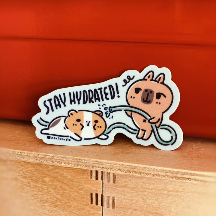 Noristudio - Wholesale Sticker - Bubu and Moonch Stay Hydrated Vinyl Sticker