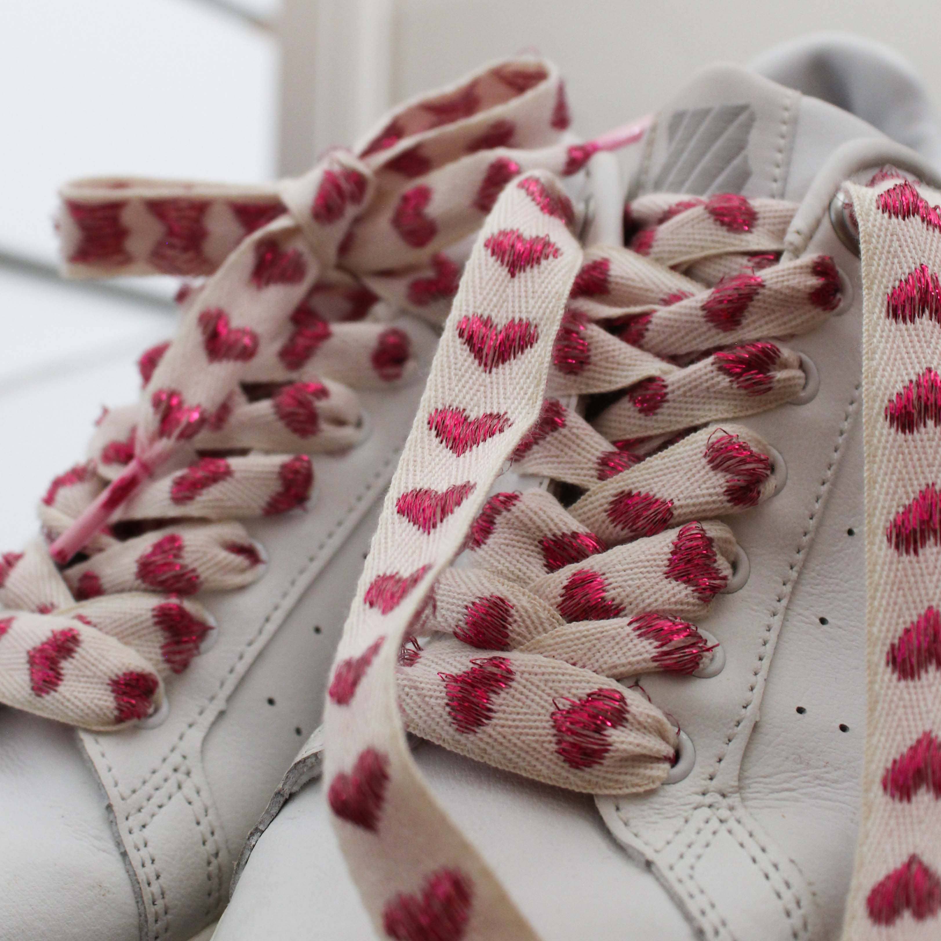furiouslaces - Wholesale Shoelaces - Women's - Linen shoelaces and pink hearts4