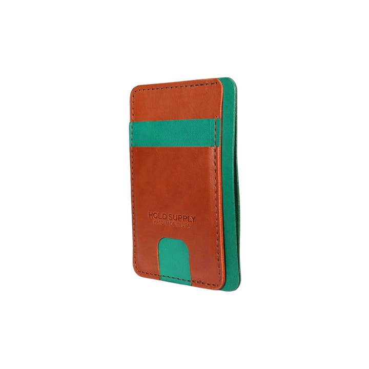 HOLD SUPPLY - Wholesale Wallet - Unisex - Green and Brown Unisex Leather Front Pocket Wallet2