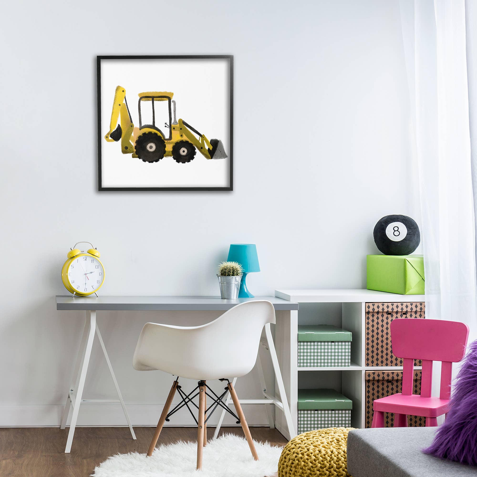 Stupell Industries - Vendita all'ingrosso Decorazione da parete - Bambini e neonati - Arte Incorniciata con Bulldozer Semplice Giallo6