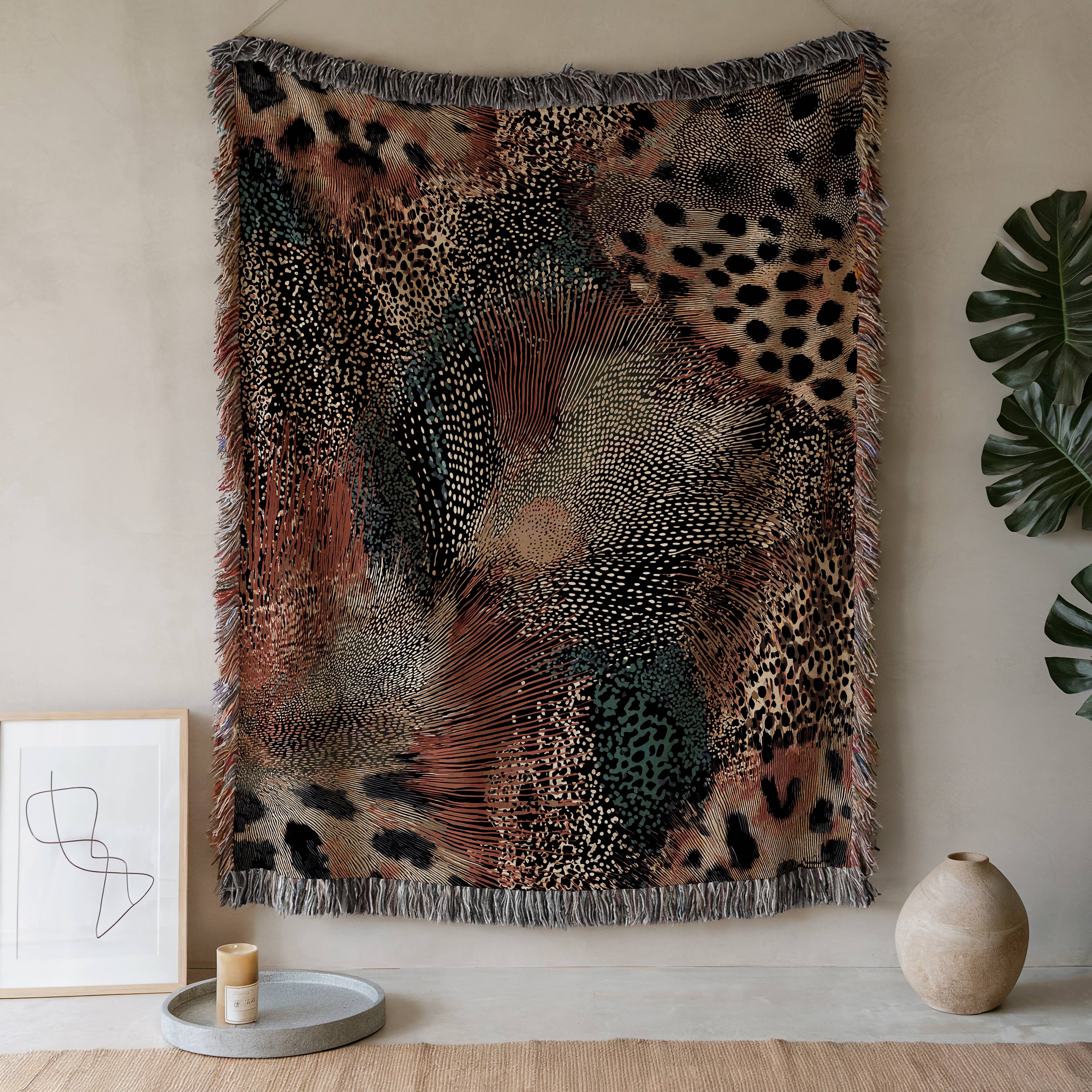CasaIuliia - Venta al por mayor Mantas de sofá - Manta de declaración con estampado animal – Acento moderno de safari para el hogar0