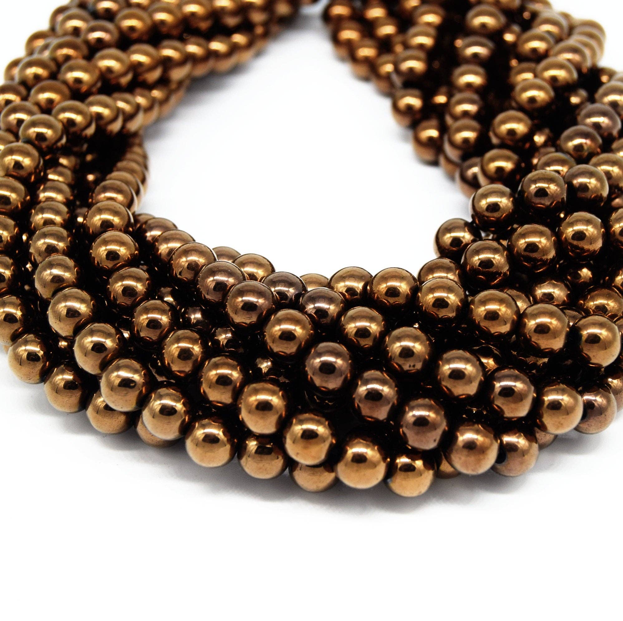 Only Beads - Wholesale Beads - Hematite Beads |  Metallic Bronze Round Natural Gemstone Beads - 4mm 6mm 8mm 10mm Available0