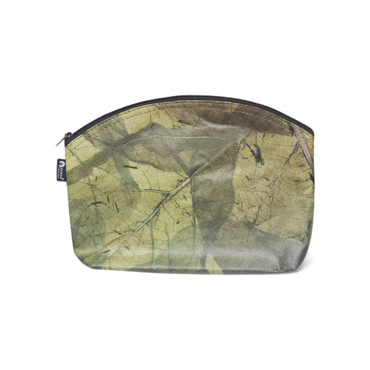 No War Factory s.r.l. - Wholesale Pouch - Women's - Vegan Pouch in Teak Leaves | Handmade Natural Craftsmanship2
