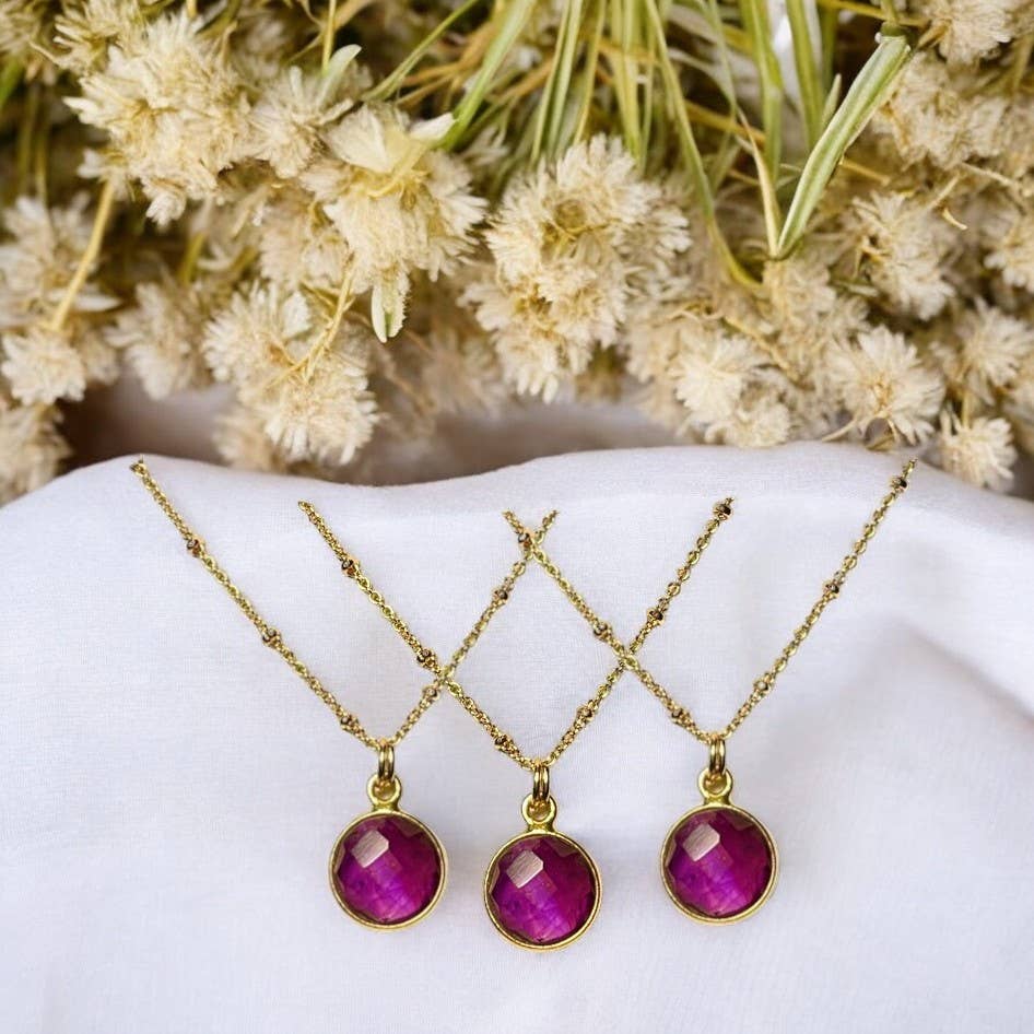 TOURMALYN - Wholesale Pendant/Charm Necklace - Gold plated amethyst pendant0