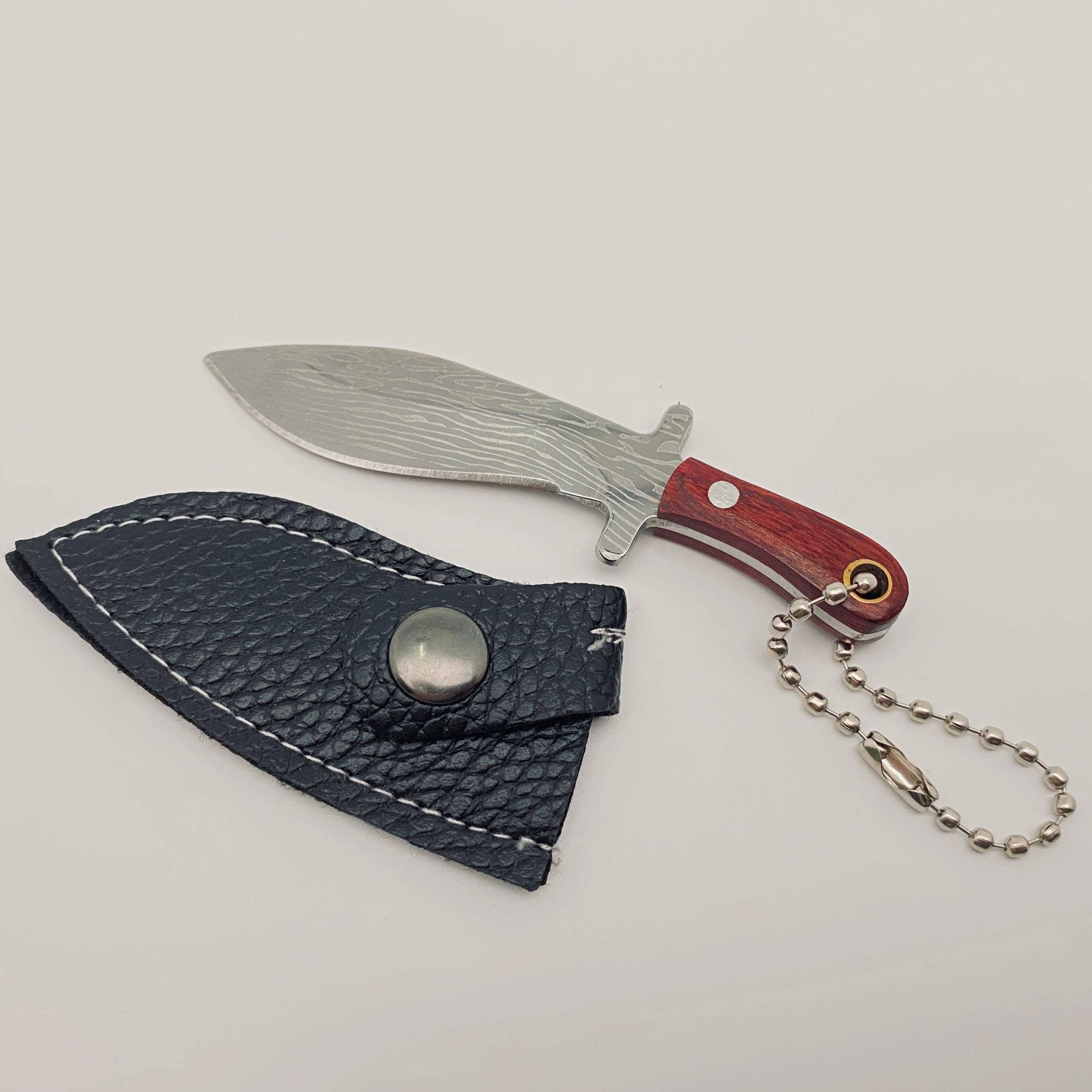 Mio Queena – wholesale Nyckelring - Unisex – Damaskus Mönster Mini Knife Kechain Gift9