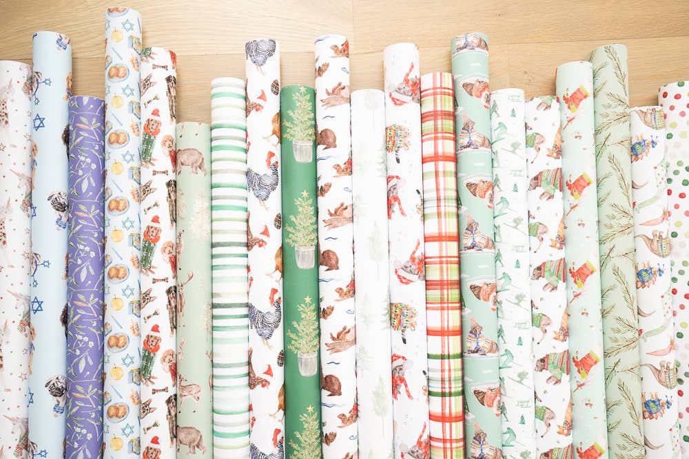 Lana's Shop - Wholesale Wrapping Paper Roll - Holiday Otters Gift Wrap Roll7