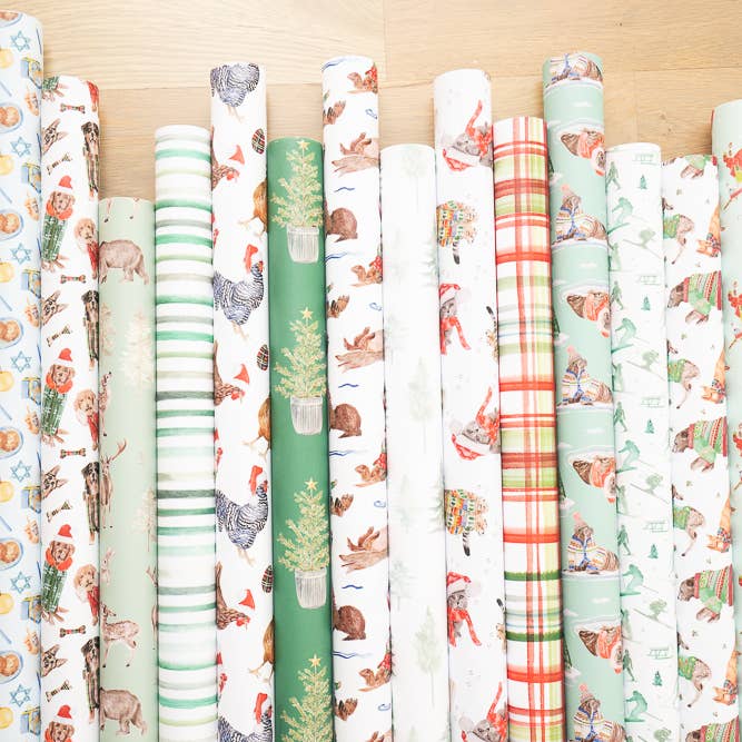Lana's Shop - Wholesale Wrapping Paper Roll - Holiday Otters Gift Wrap Roll7