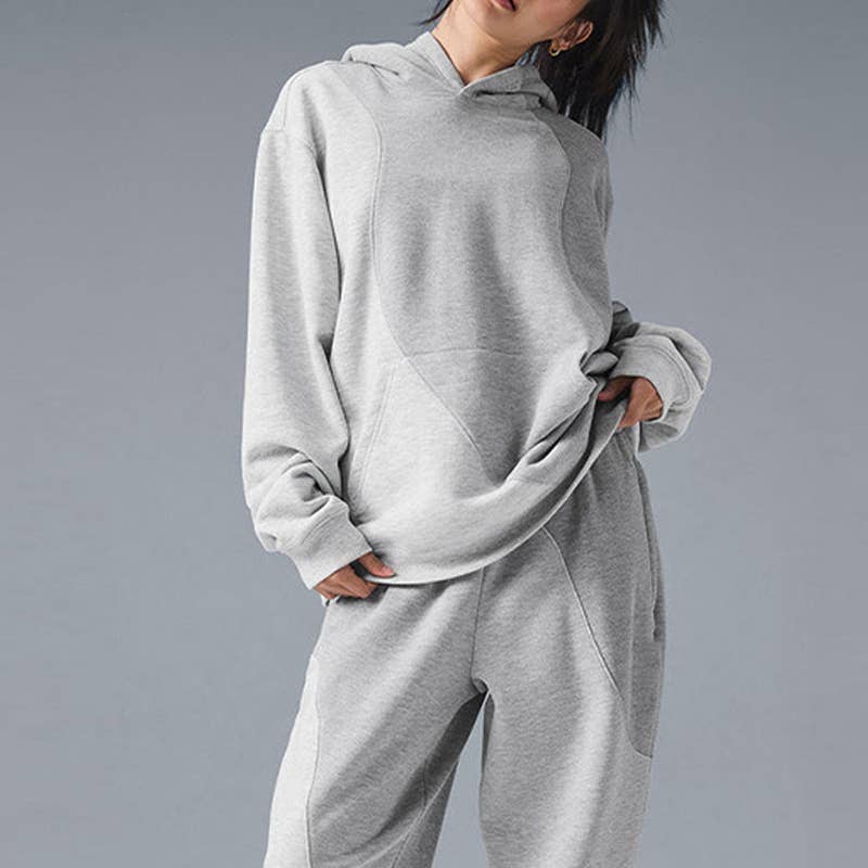 WONDERXFANS - Wholesale Hoodie - Women's - Color-Blocked Loose Casual long sleeve Hoodie Sweatshirt3