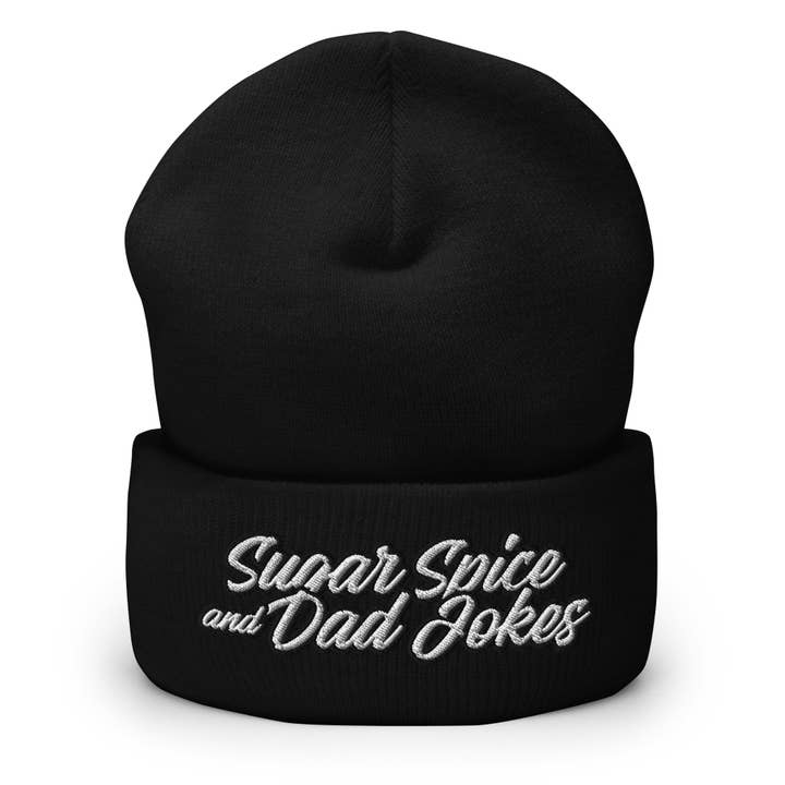 Bonnet à revers Sugar Spice and Dad Jokes pour la vente par The Beanie Shop