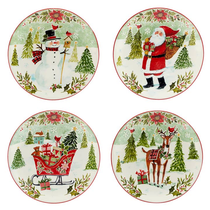 Certified International - Wholesale Dinner Plate - Joy of Christmas Dessert Plate 9in asst