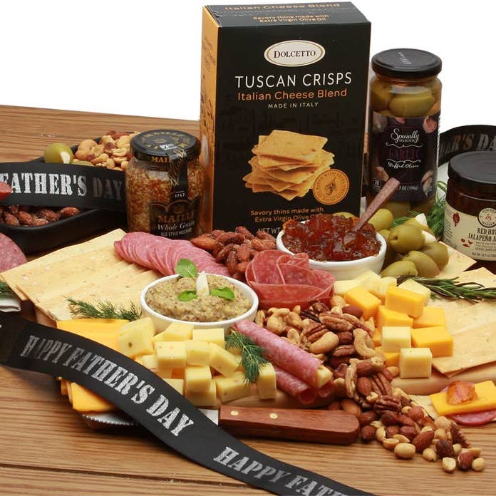 Father's Day Meat & Cheese Charcuterie Board for wholesale by Gift Basket Drop Shipping