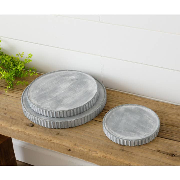 Risers - Metal with Crimp Edge (Set Of 03) for wholesale by Audrey's Home & Gift