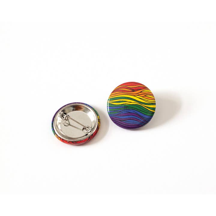 RippleSplash Studio - Wholesale Lapel Pin/Button - Subtle Gay Flag Pin - Rainbow Flag Pinback Buttons - LGBTQ1