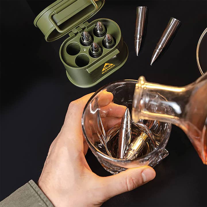 Original Products US/CAN - Wholesale Ice Tray/Mold - Bar Originale Bullet Ice Cubes in Ammo Case Silver 6 Pack